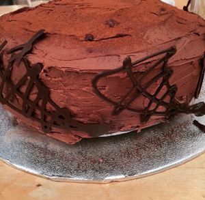 Homemade surprise birthday cake made by the team! at Sky Apple Cafe in Newcastle Upon Tyne