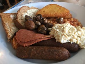 large vegan breakfast  at Sky Apple Cafe in Newcastle Upon Tyne