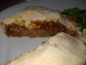 Cincinatti chilli burgizza close up at Sky Apple Cafe in Newcastle Upon Tyne