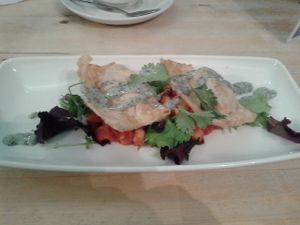 Leek and sweet potato bolani at Sky Apple Cafe in Newcastle Upon Tyne