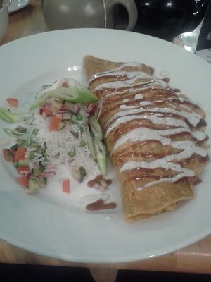 Cauliflower and potato dosa at Sky Apple Cafe in Newcastle Upon Tyne