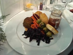 Christmas dinner from winter menu  at Sky Apple Cafe in Newcastle Upon Tyne
