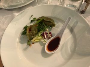 Steamed dumplings from winter menu  at Sky Apple Cafe in Newcastle Upon Tyne