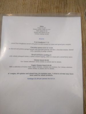 Sides and Desserts Menu at Sky Apple Cafe in Newcastle Upon Tyne