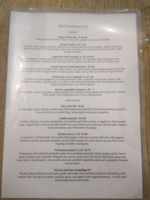Food Menu (April 2018) at Sky Apple Cafe in Newcastle Upon Tyne