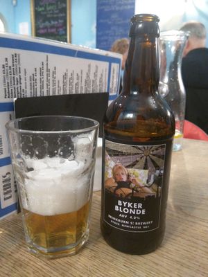 Byker Blonde Ale [£3.95] (500ml) at Sky Apple Cafe in Newcastle Upon Tyne