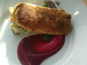 Spinach and Emmental Kiev at Sky Apple Cafe in Newcastle Upon Tyne