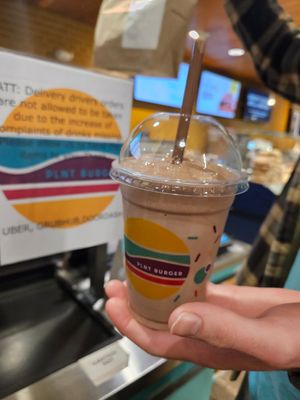 Large swirl shake at PLNT Burger in Dedham