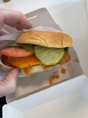 Spicy chikcken at PLNT Burger in Dedham