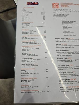 Menu at Riché  in Richmond