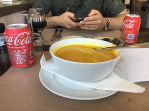 A big bowl of legume’s cream at Forno do Avô in Bombarral