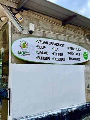 Look for the surfboard sign & up a little driveway   at The Jackfruit Vegan Cafe in Dikwella