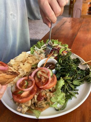 Jackfruit burger  at The Jackfruit Vegan Cafe in Dikwella
