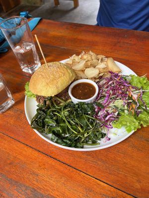 Jackfruit burger   at The Jackfruit Vegan Cafe in Dikwella