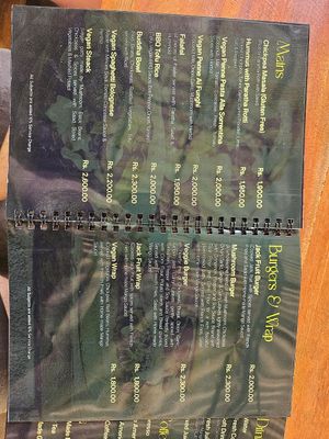 Menu at The Jackfruit Vegan Cafe in Dikwella