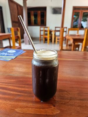 Iced americano at The Jackfruit Vegan Cafe in Dikwella