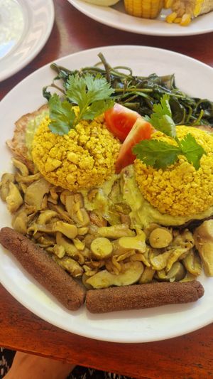 Tofu scramble breakfast at The Jackfruit Vegan Cafe in Dikwella