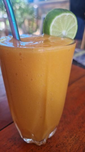 Mange juice! Really nice at The Jackfruit Vegan Cafe in Dikwella