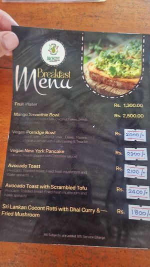  at The Jackfruit Vegan Cafe in Dikwella