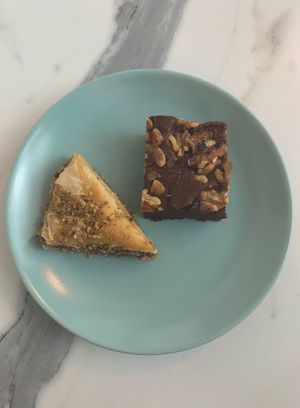 Vegan brownie and vegan baklava  at La Isla in San Juan