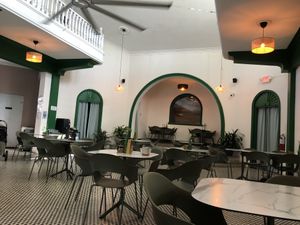 Downstairs seating area  at La Isla in San Juan