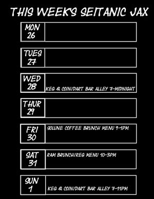 This week, and ask about pizza pucks or chips n kso from our value menu:) at Seitanic Jax in Jacksonville