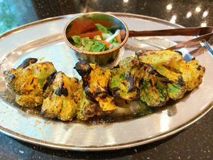 Tandoori Broccoli 😋(Charred broccoli in mustard marination)
 at Indus Modern Indian Kitchen in Taguig