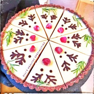 Raspberry Christmas tart  at Elli's Healthy Specialities in Crete