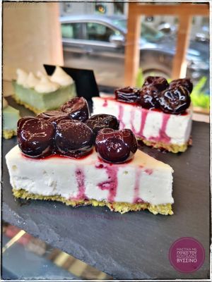 Masticha cake with berries...  at Elli's Healthy Specialities in Crete