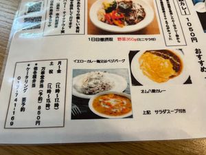 The yellow curry with veggie-burg is also vegan at Bankado - 万華堂 in Aomori