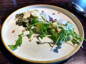 Vegan starter (asparagus) at Shelter in Helsinki