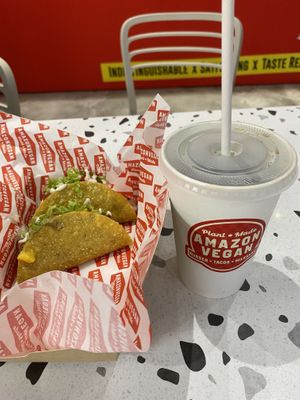 Tacos and root beer (the tacos were quite a small portion  at Rightside Fast Food - Mont Kiara in Kuala Lumpur