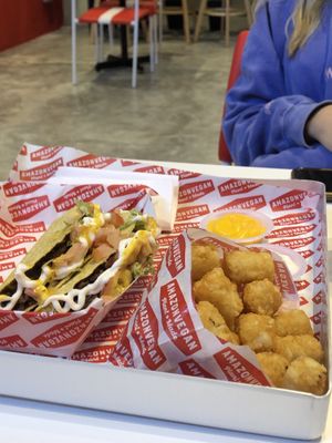 Vegan tacos and tator tots  at Rightside Fast Food - Mont Kiara in Kuala Lumpur