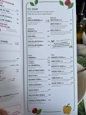 all vegan menu  at Vapiano in Graz