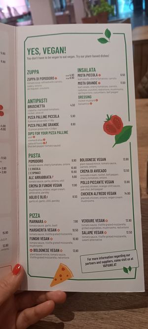 menu in Vapiano, Graz at Vapiano in Graz