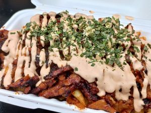 Loaded fries at Vegan Shack in Croydon
