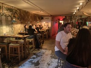 Inside; it gets busy quickly!  at seeyamañana in New York City