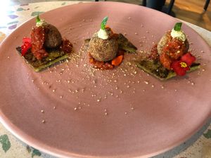 albondigas at Raiz Plant Mood in Buenos Aires