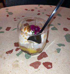 Lemon dessert at Raiz Plant Mood in Buenos Aires