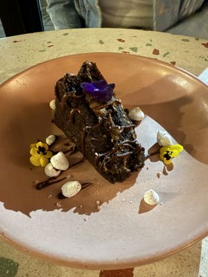 Chocolate cake takes like Christmas   at Raiz Plant Mood in Buenos Aires