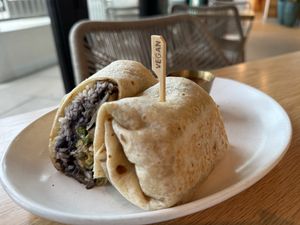 Fajita burrito w/ vegan cheese and chick’n   at Tocaya Modern Mexican in Studio City