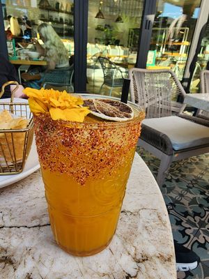 Passion fruit margarita at Tocaya Modern Mexican in Studio City