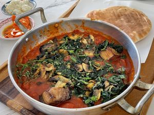 Shakshuka spinach and champignon mushroom, 260 baht  at Ogen in Hua Hin