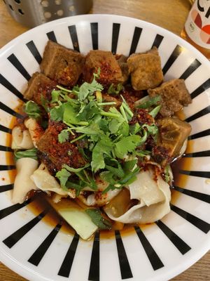 Noodles with tofu and mushrooms   at Wen Cheng Handpulled Noodles - II in Berlin