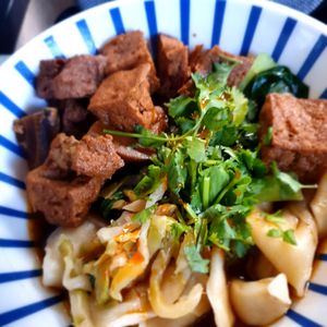 Tofu with mushrooms 🤤 vegan at Wen Cheng Handpulled Noodles - II in Berlin