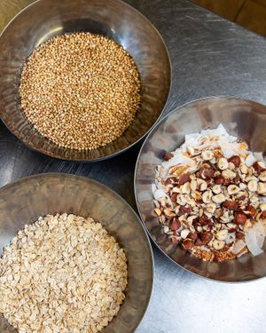 Oat, buckwheat, and mixed nuts: some of the secrets behind our vegan homemade granola at La Escala in Tenerife