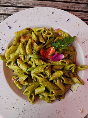 Nudeln mit Bärlauchpesto (vegan) at Sonnenhof Hohenfelden in Hohenfelden
