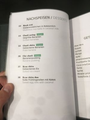 Menu  at Magic Stixx in Vienna