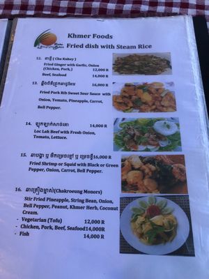 Menu  at Lemongrass Bistro in Kampot