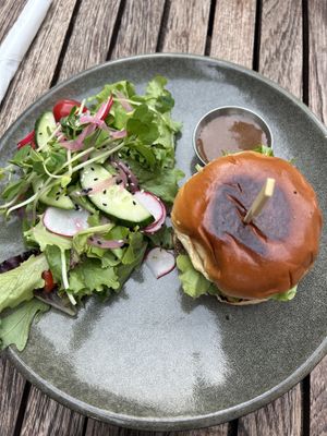 Lentil burger  at Revelstoke Kitchen & Cafe in Toronto